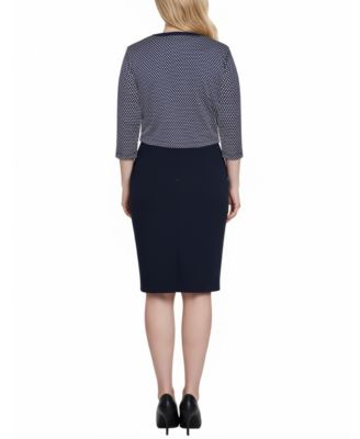 Women's Scoop Neck 3/4 Sleeve Dress