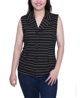 Women's V Neck Sleeveless Scuba Vest Jacket