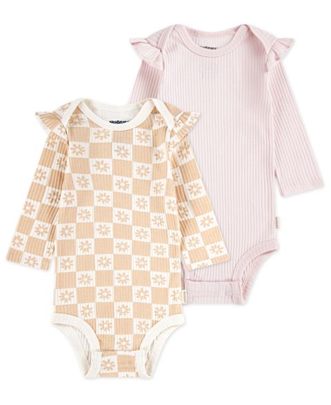 Свитшоты Baby, круглый вырез, 2 шт. — Huggies, цвет: Хаки / Розовый