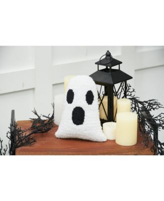Ghost Shaped Halloween Hooked Small/Petite Accent Pillow, 8" x 10"