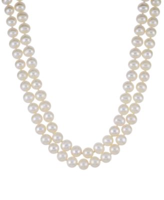 Macy's - Cultured Freshwater Pearl (6-7mm) Two Strand Necklace in Sterling Silver