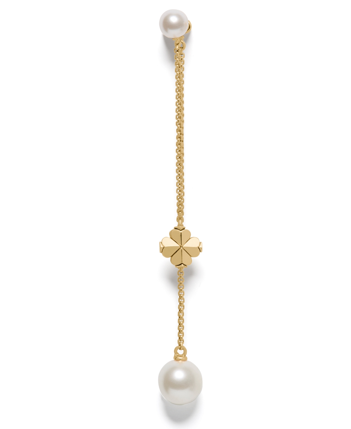 Kate Spade Imitation Pearl And Cubic Zirconia Chain Linear Earrings In Multi
