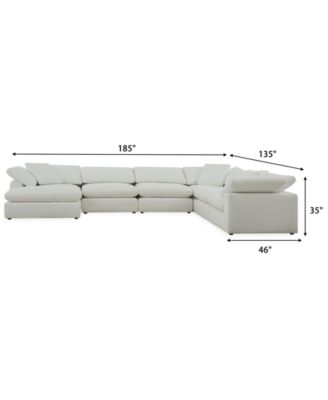 Fog 6-Pc. Fabric Chaise Sectional Sofa Set