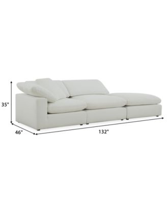 Fog 3-Pc. Fabric L-Sectional Ottoman End Sofa Set
