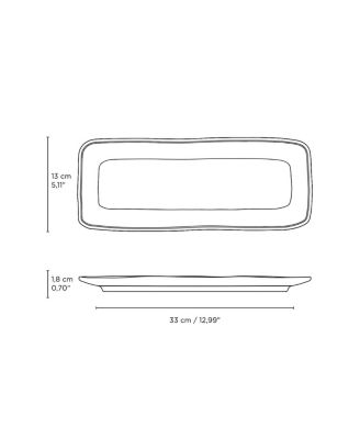 12.99" Stoneware Medium Rectangular Platters, Set of 4