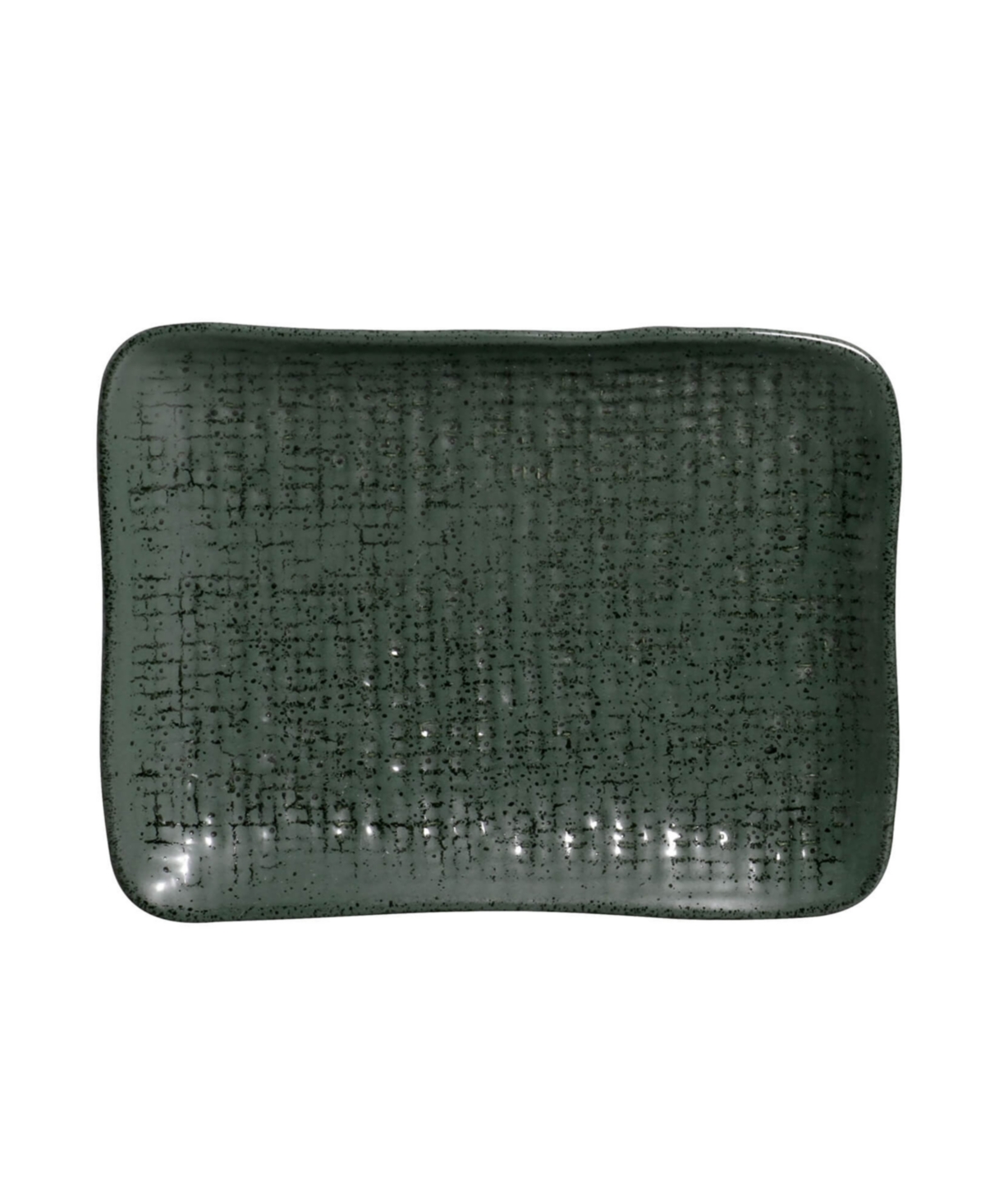 Porto Brasil 7" Stoneware Rectangular Juta Platters, Set Of 4 In Green