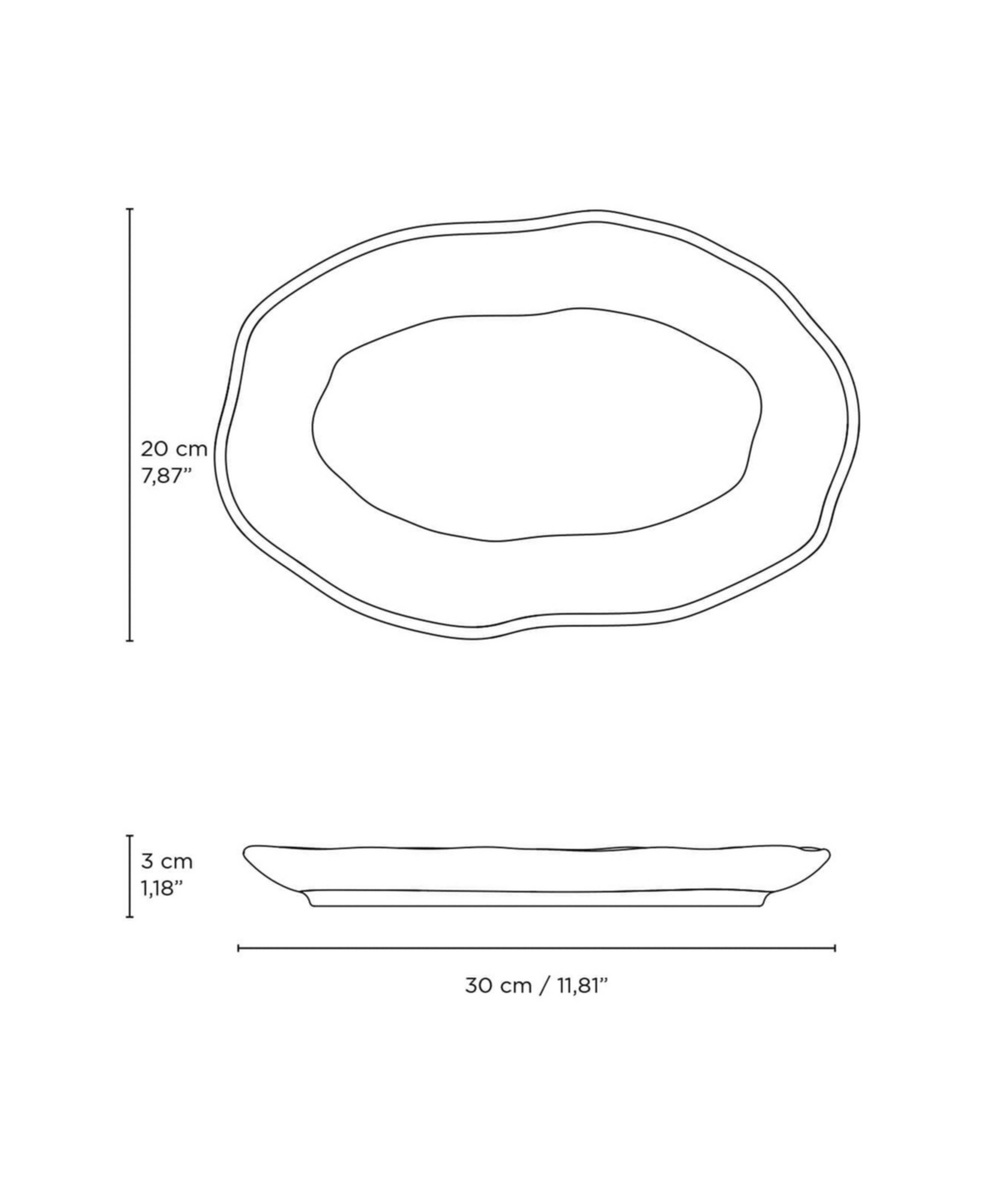 Porto Brasil Medium Shallow 11" Oval Platters, Set Of 4 In Neutral
