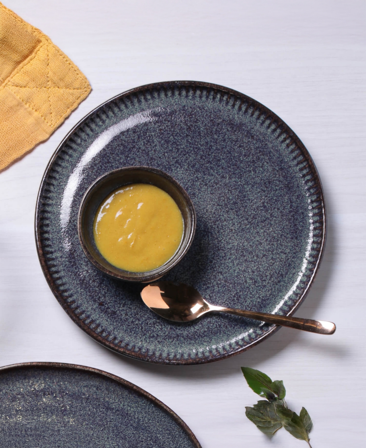 Porto Brasil Stoneware Linhas Dessert Plates, Set Of 6 In Blue