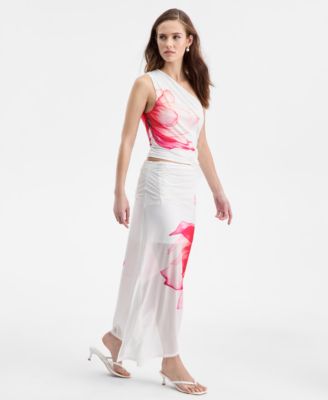 Women's Asymmetrical Floral-Print Midi Skirt, Macy's Exclusive