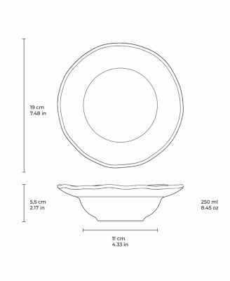 Stoneware Deep Rim Dessert Plates, Set of 4