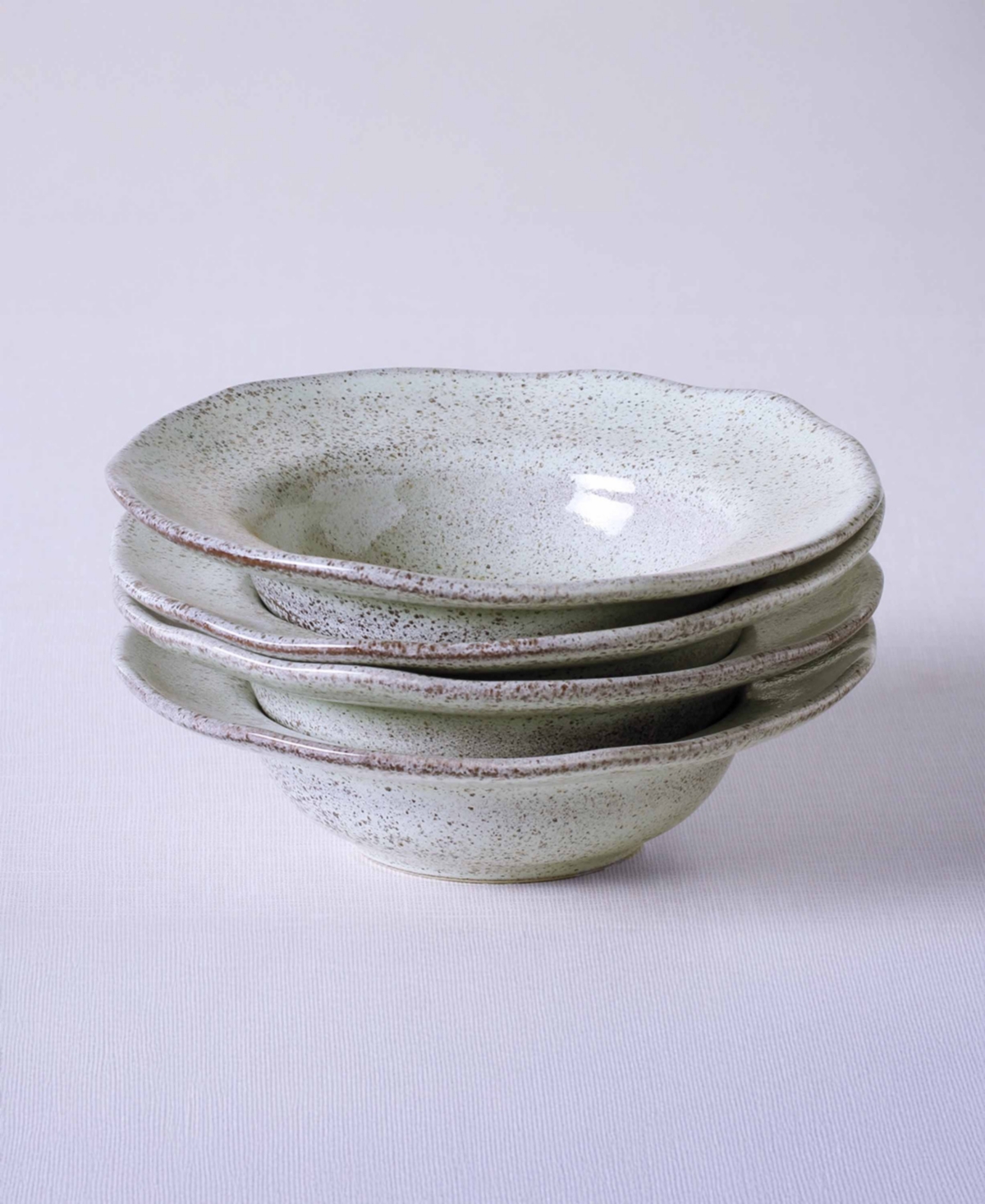 Porto Brasil Stoneware Deep Rim Dessert Plates, Set Of 4 In White