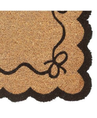 Bow Scalloped Edge Coir Outdoor Doormat, 18" x 30"