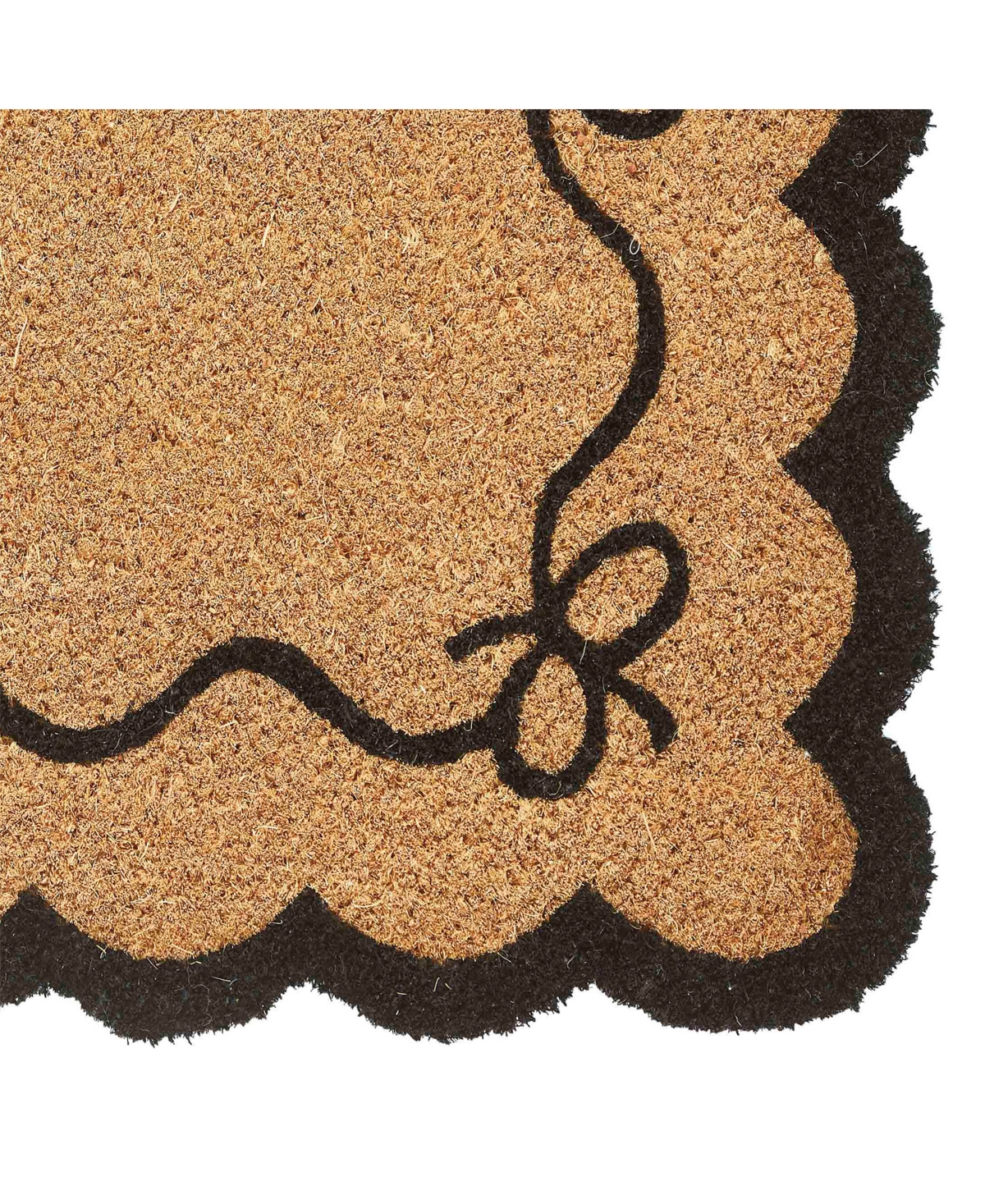 Vcny Home Bow Scalloped Edge Coir Outdoor Doormat, 18" x 30"
