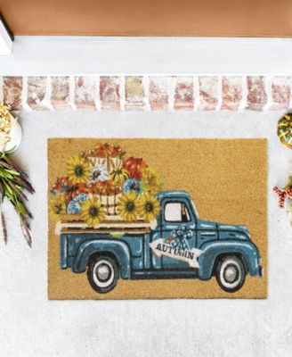 Sunflower Truck Outdoor Coir Doormat, 18" x 30"