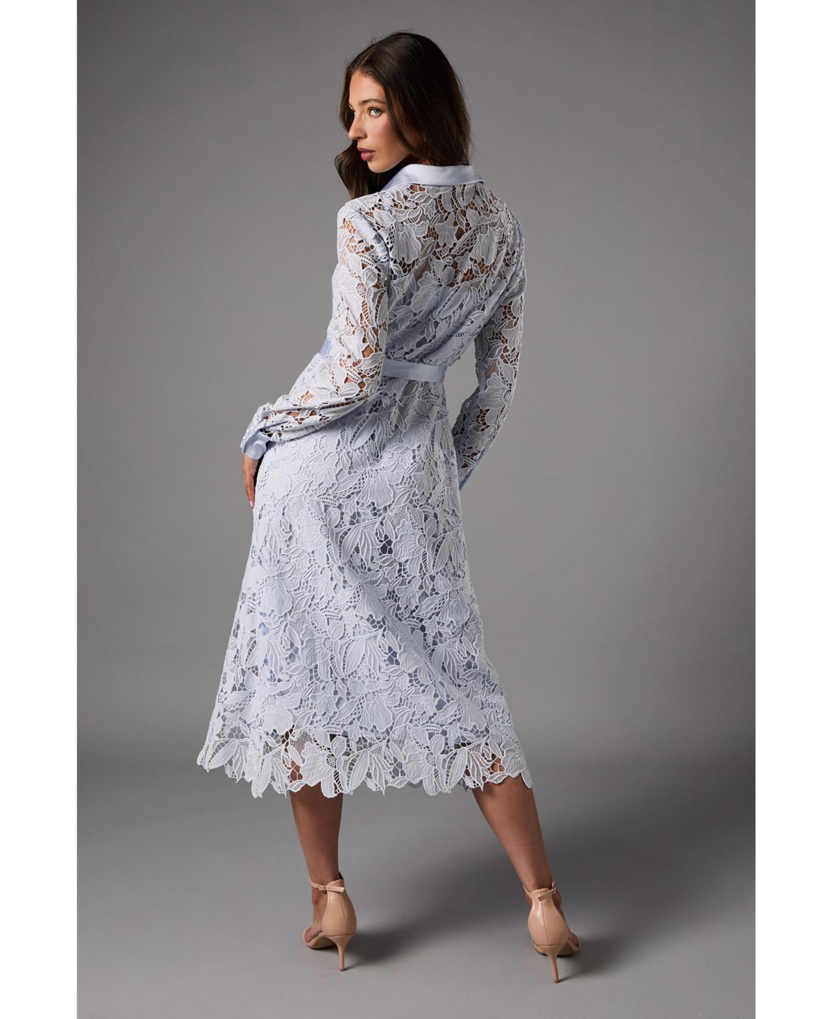 Coast Lace Long Sleeve Shirt Dress