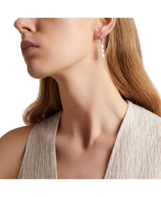 Freshwater Pearl Drop Hoop Earrings