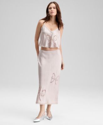Women's Lace Bow-Inset Slip Skirt, Macy's Exclusive