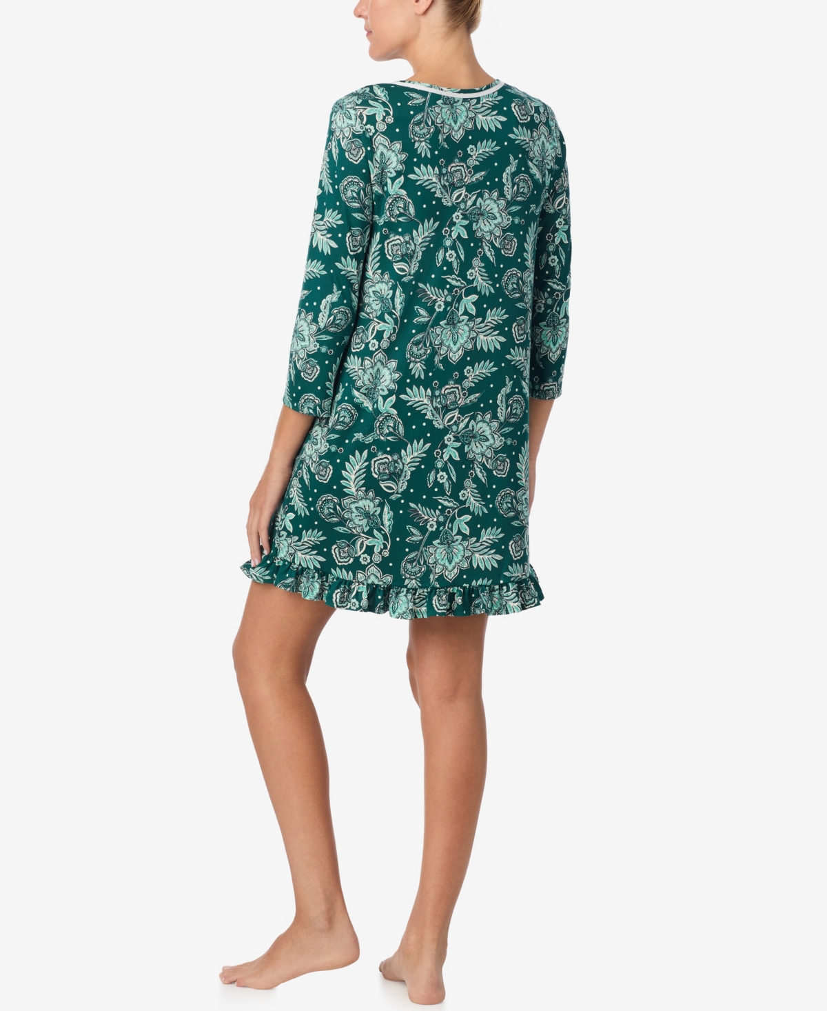 Ellen Tracy Women's Printed V-neck Chemise In Green
