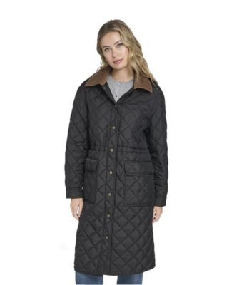 Women's Regular Diamond Quilted Cinch Waist Coat