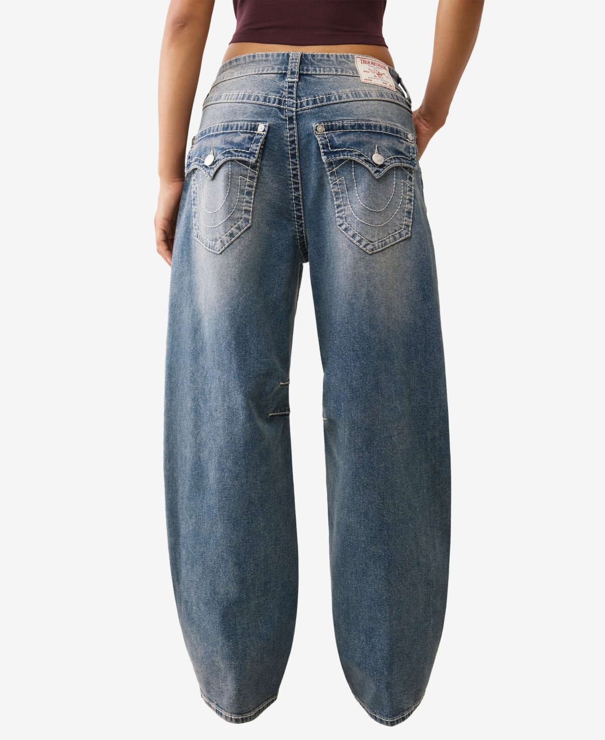 True Religion Women's Bailey Barrel Big Flap Jeans In Blue