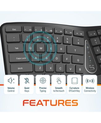 KB250 Ergonomic Wireless Rechargeable Keyboard with Wrist Rest Pad