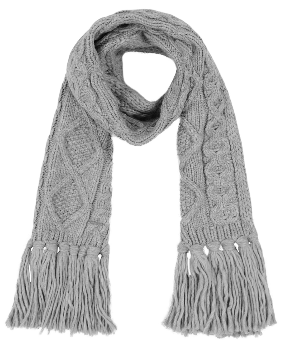 Michael Kors Michael  Women's Diamond Cable Fringe Scarf In Brown