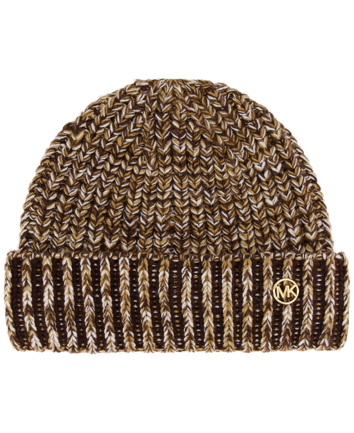 Michael Kors Michael  Women's Plaited Marl Cuff Beanie In Brown