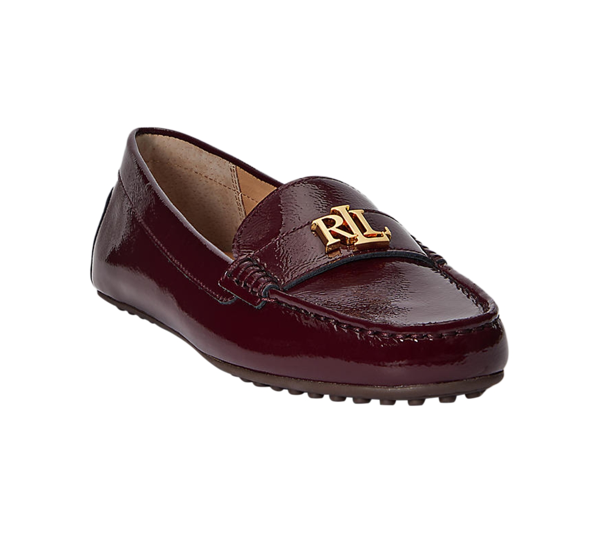 Ralph Lauren Women's Barnsbury Slip-on Driver Loafer Flats In Burgundy