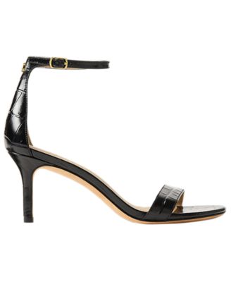 Women's Allie Mid-Heel Crocodile-Embossed Sandals