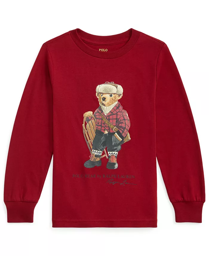 Polo Ralph Lauren Boys' 2-7 Polo Bear Cotton Long-Sleeve Tee
