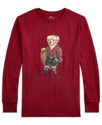 Polo Ralph Lauren - Boys 8-20 Polo Bear Cotton Long-Sleeve Tee
