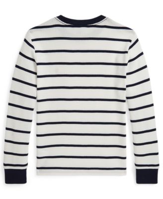 Boys 8-20 Striped Waffle Cotton Long-Sleeve T-Shirt