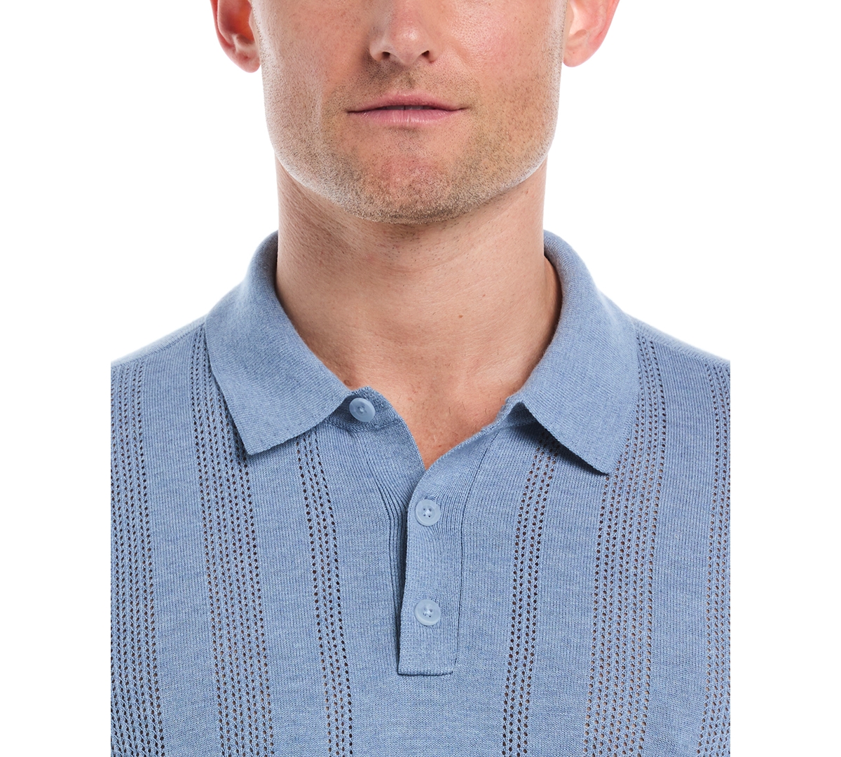 Cubavera Men's Long Sleeves Sweater Polo Shirt