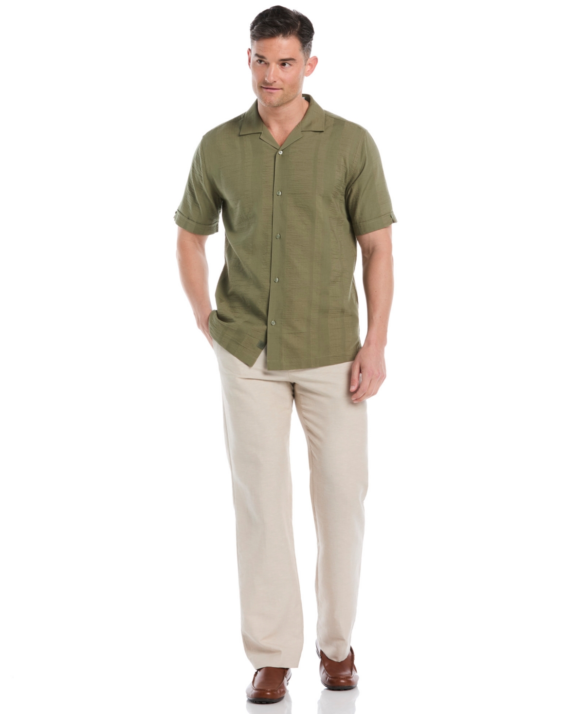 Cubavera Men's Seersucker Stripe Short Sleeves Shirt