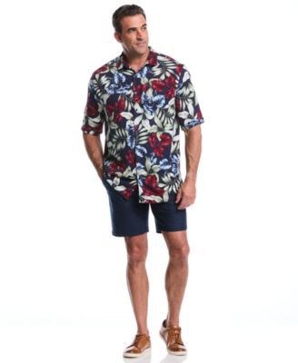 Men's Big & Tall Floral Print Short-Sleeve Button-Down Shirt