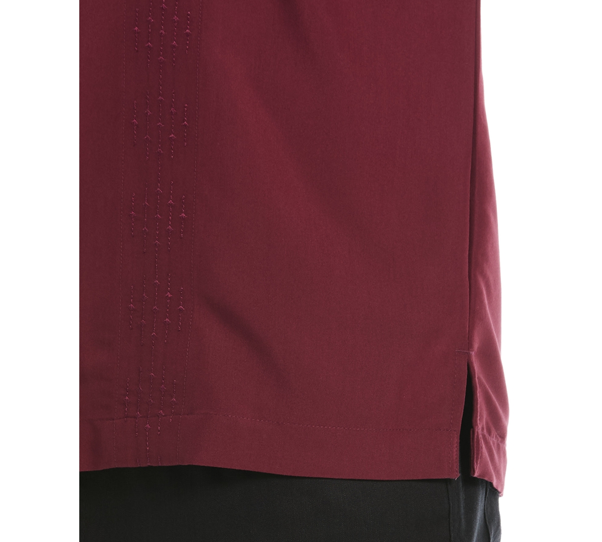 Cubavera Men's Tonal Argyle Embroidery Short Sleeves Shirt In Burgundy