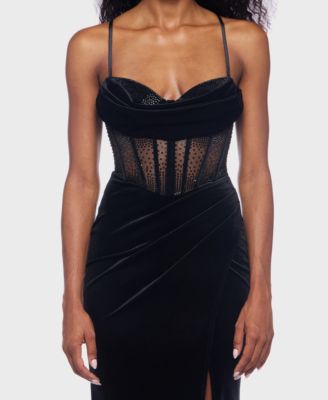 Junior's Sweetheart Neck Lace-Up Back Gown