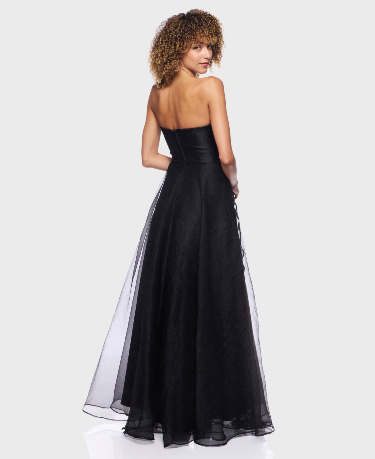 B Darlin Junior's Asymmetric Drape Strapless Dress