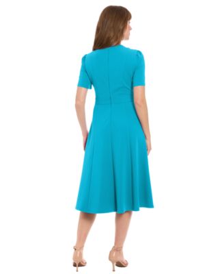 Women's Solid Fit and Flare Dress