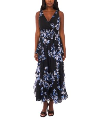 1.STATE - Women's Printed Sleeveless Maxi Dress