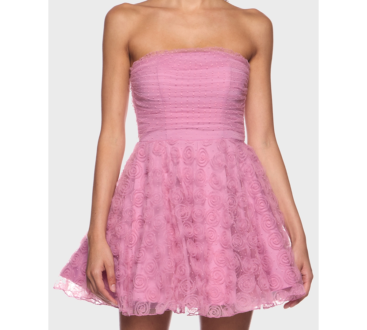 Alex & Sophia Junior's Pleated Bodice Strapless Party Dress