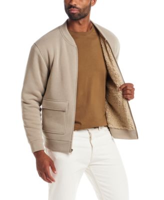 Men's Zip Front Sherpa Lined Bomber Jacket