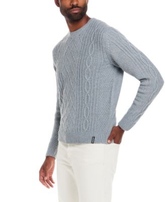 Men's Alpaca Blend Mixy Cable Knit Crew Neck Sweater