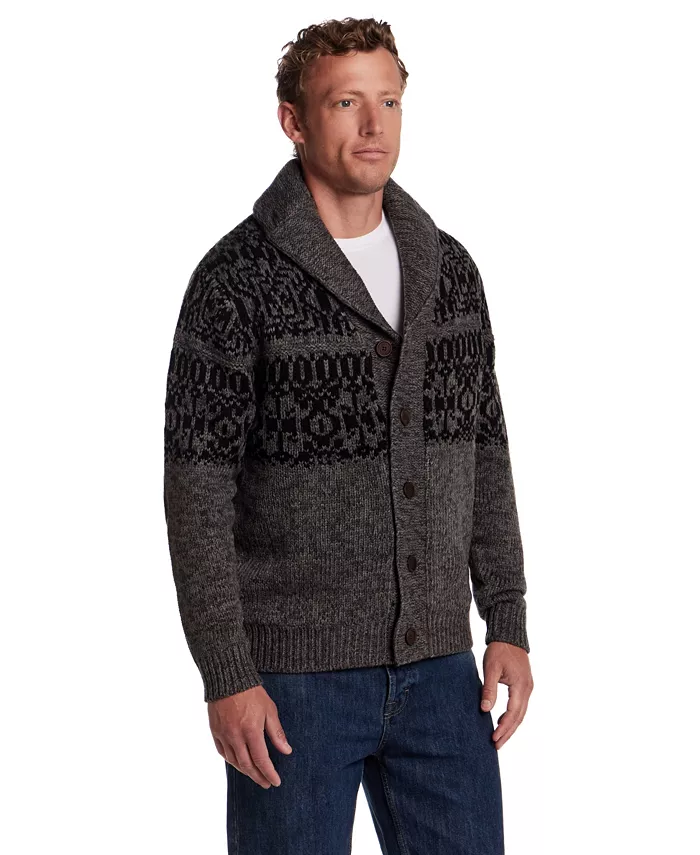 Men's Norwegian Shawl Collar Cardigan Sweater - thumbnail 2