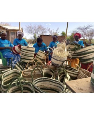 Handmade Sisal Balance Basket Handwoven Tote Bag with Leather Handles