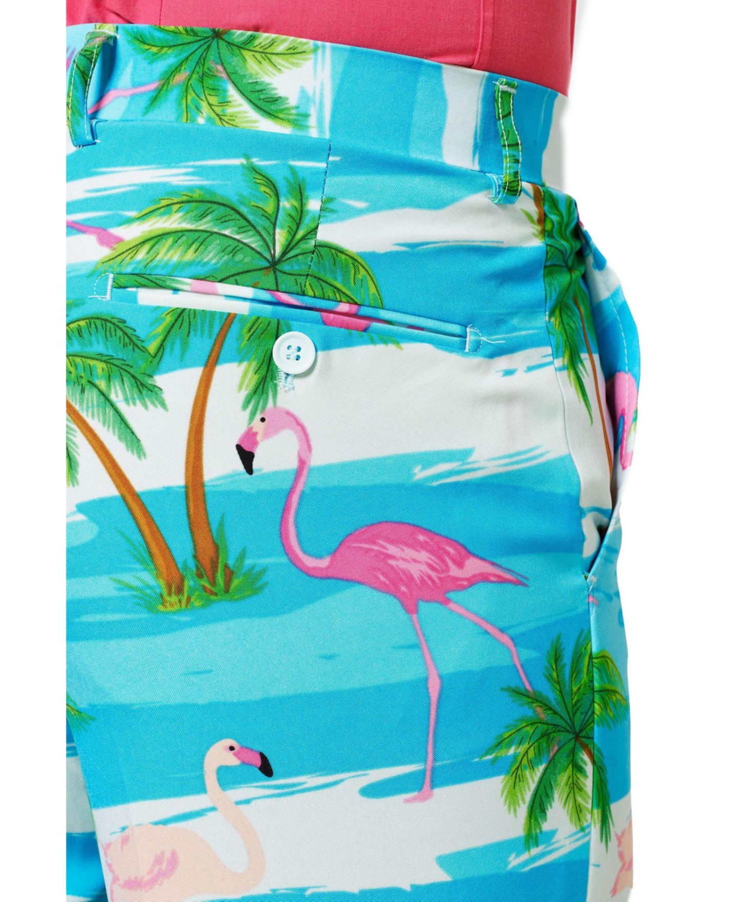 Мужские брюки OppoSuits Flamingo Print Costume - Slim Fit - Includes Matching Blazer Jacket - Pants & Tie - Tropical Party Costumes, цвет: Разноцветный — фото 6