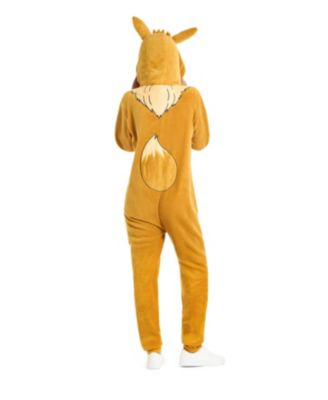 Men's Official Eevee Union Suit - Pokemon Body Suit for Adults - Brown