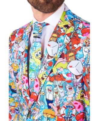 Men's Suit - Official SpongeBob Nickelodeon Clothing - Multicolor - Party Outfit