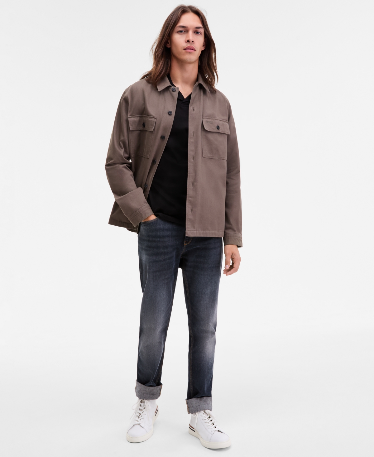 Hugo by Boss Men's Epoldo Oversized-Fit Long-Sleeve Shirt