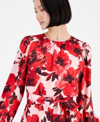 Women's Belted Tiered Dress